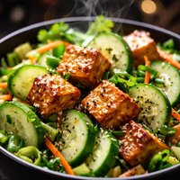 Sesame Cucumber Tofu Salad