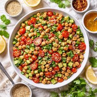 Sesame Garbanzo Cucumber Salad