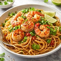 Sesame Ginger Pasta with Shrimp and Scallops