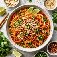 Sesame Noodles with Sliced Almonds
