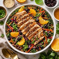Sesame Orange Wild Rice Salad with Chicken and Dried Cherries