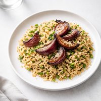 Sesame Orzo with Charred Onions