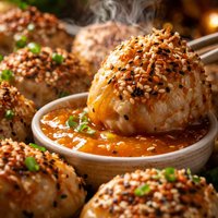 Sesame Piggy Bumps W Apricot Sauce