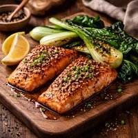 Sesame Salmon Fillets and Bok Choy
