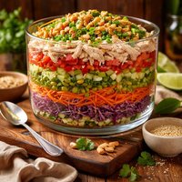 Seven Layer Chinese Chicken Salad