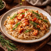 Shirataki Noodles with Lobster Flakes and Fresh Tarragon