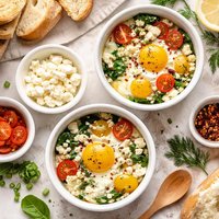 Shirred Eggs with Feta