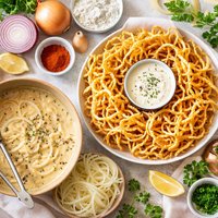 Shoestring Onion Rings and Batter