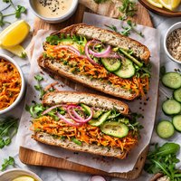 Shredded Carrot Tahini Sandwich