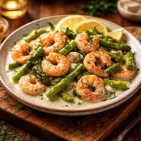 Shrimp and Asparagus in Dill Sauce