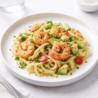 Shrimp and Avocado Fettuccine
