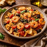 Shrimp and Bow Tie Puttanesca