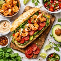 Shrimp and Chorizo Sandwich