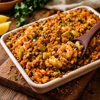 Shrimp and Mirliton Dressing