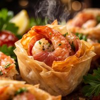 Shrimp and Prosciutto in Phyllo
