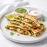 Shrimp and Tomatillo Quesadillas