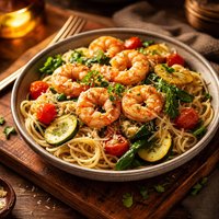 Shrimp and Vegetable Spaghetti