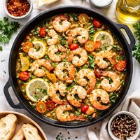 Shrimp Braised in Olive Oil