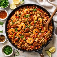 Shrimp Chicken and Andouille Sausage Jambalaya