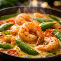 Shrimp Curry with Coconut Milk and Sugar Snap Peas