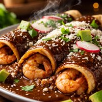 Shrimp Enchiladas with Mole