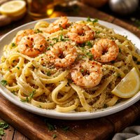 Shrimp Fettuccini with Butter Sauce Not Alfredo