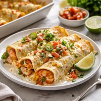 Shrimp Fiesta Enchiladas with Cream Sauce