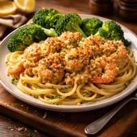 Shrimp Imperial with Pasta and Broccoli