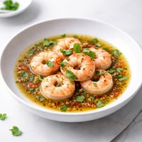 Shrimp in a Spicy Ginger Cilantro Broth Clean Eating