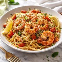 Shrimp Italiano Over Linguine