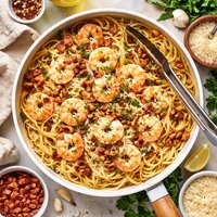 Shrimp Linguini Carbonara