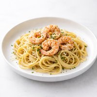 Shrimp Over Linguine