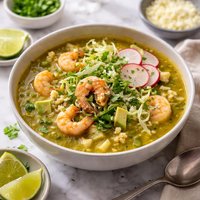 Shrimp Posole with Tomatillos