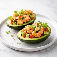 Shrimp Scallop Salad in Avocado Cups