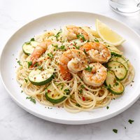 Shrimp Scampi with Spaghetti and Zucchini