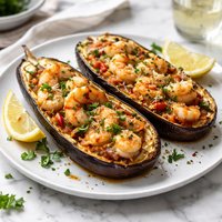 Shrimp Stuffed Eggplant Aubergine