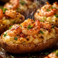 Shrimp Stuffed Twice Baked Potatoes