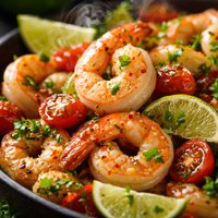 Shrimp with Lime Cilantro and Tomatoes