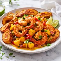 Shrimp with Mango and Plantians