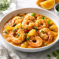 Shrimp with Orange Pineapple Sauce