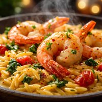 Shrimp with Saffron Orzo
