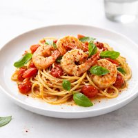 Shrimp with Tomato Basil Pasta