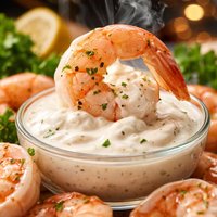 Shrimp with White Cocktail Sauce