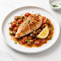 Sicilian Lemon Chicken with Raisin Tomato Sauce