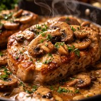 Simple and Delicious Stove Top Mushroom Gravy Pork Chops