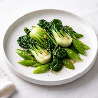 Simple Baby Bok Choy and Snow Peas
