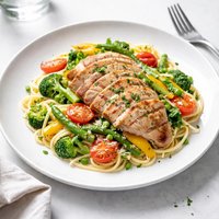 Simple Chicken and Pasta Primavera Low Cal