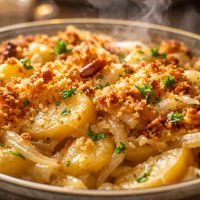 Simple Crunchy Potato and Onion Casserole Low Cal