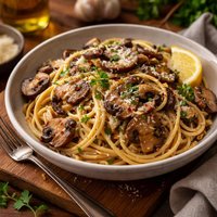 Simple Garlic Mushroom Pasta
