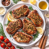 Simple Rosemary Rubbed Pork Chops